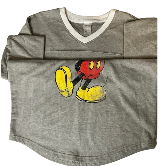 Mickey Mouse jersey gray and white long sleeve v neck large - Picture 4 of 7